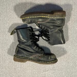 Steel toed black combat boots